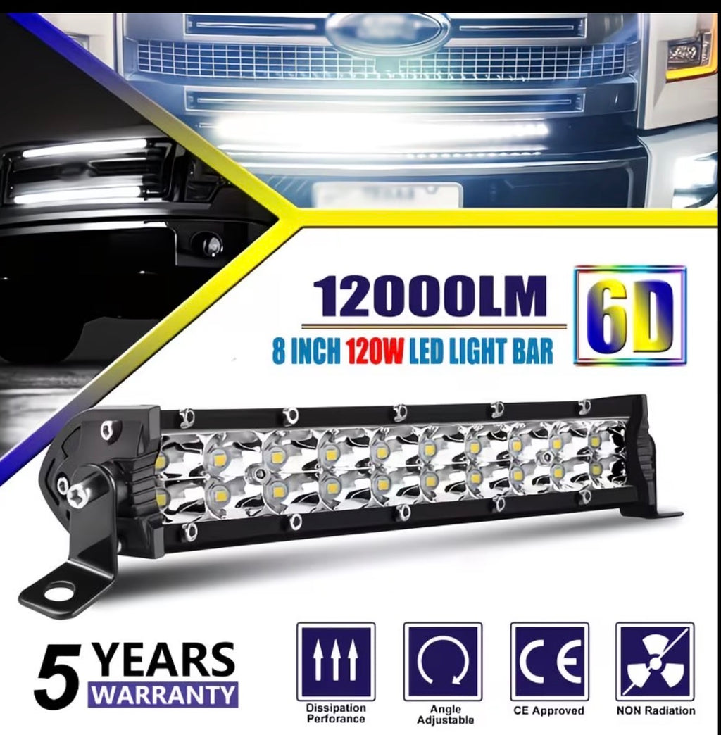 8 Inch LED Light Bars - Dual Row Ultra Thin